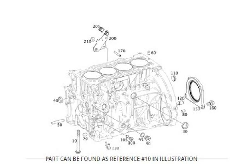 Mercedes Engine Crankshaft Main Bearing Cap Bolt 0000110000